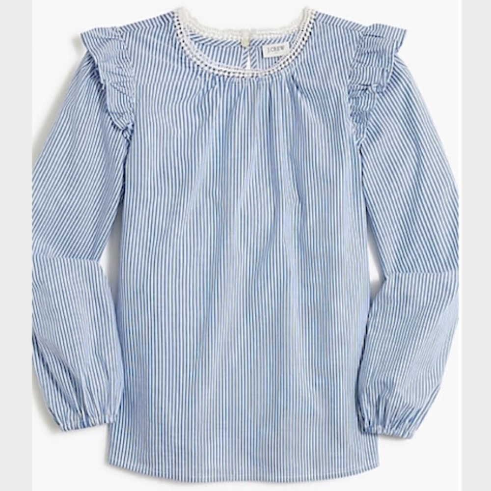 JCREW FACTORY Ruffle Shoulder Top